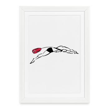 lifeguard plunge - Framed poster (27 × 37 cm) - white - Front