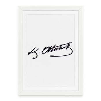 Mustafa Kemal Ataturk imza - Affiche encadrée (27 × 37 cm) - blanc - Devant