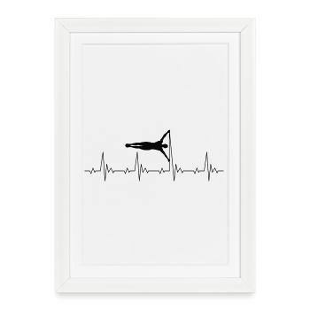 Calisthenics Human Flag Heartbeat Frequency Pulse - Framed poster (27 × 37 cm) - white - Front