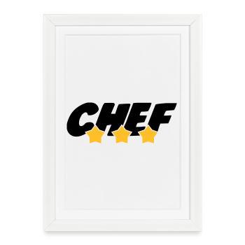 Chef - Cuisine - Patron - Boss - Cooking - Food - Framed poster (27 × 37 cm) - white - Front