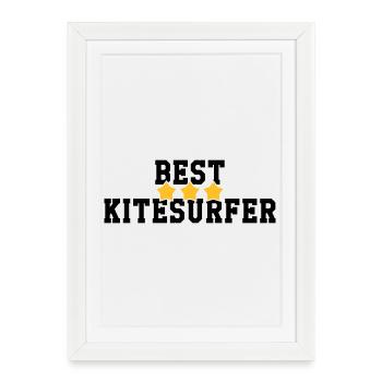 Kiteboarding / Kitesurfing / Kitesurf / - Affiche encadrée (27 × 37 cm) - blanc - Devant
