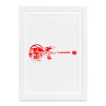 Tee shirt rock - Affiche encadrée (27 × 37 cm) - blanc - Devant