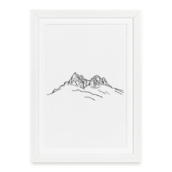 Sciliar, Dolomites, Alps, Mountains, Mountains, South Tyrol - Framed poster (27 × 37 cm) - white - Front