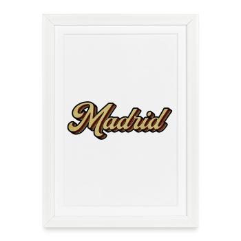 Écriture rayée rétro de Madrid - Affiche encadrée (27 × 37 cm) - blanc - Devant