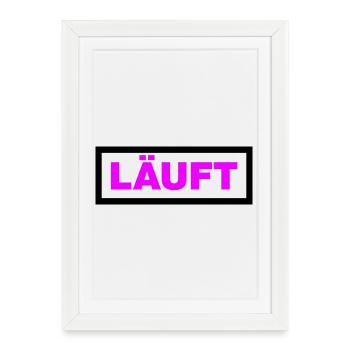 Läuft - Gerahmtes Poster (27 × 37 cm) - Weiß - Vorne