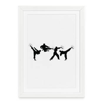 Karatéka - Affiche encadrée (27 × 37 cm) - blanc - Devant