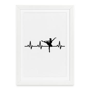 Ballet Girl Heartbeat - Framed poster (27 × 37 cm) - white - Front