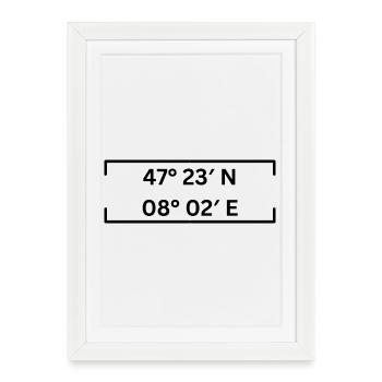 Coordonnées Aarau Minimaliste - Affiche encadrée (27 × 37 cm) - blanc - Devant