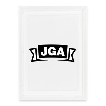Emblème / Logo de l’enterrement de vie de garçon - Affiche encadrée (27 × 37 cm) - blanc - Devant