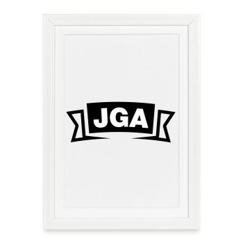 Emblème / Logo de l’enterrement de vie de garçon - Affiche encadrée (27 × 37 cm) - blanc - Devant