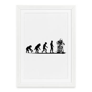 Évolution de la moto Funny Biker Cafe Racer Icon - Affiche encadrée (27 × 37 cm) - blanc - Devant