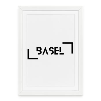 Noir de Bâle - Affiche encadrée (27 × 37 cm) - blanc - Devant