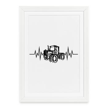 MB Trac 01 Herzfrq - Gerahmtes Poster (27 × 37 cm) - Weiß - Vorne