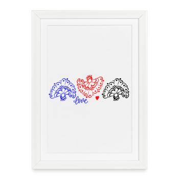 Ornements Fantaisie - Affiche encadrée (27 × 37 cm) - blanc - Devant