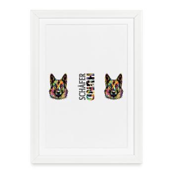 Chien de berger - Affiche encadrée (27 × 37 cm) - blanc - Devant