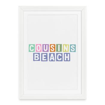 Plage des Cousins – Ambiance estivale - Affiche encadrée (27 × 37 cm) - blanc - Devant