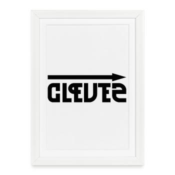 Clever & Stupid – contrasts reflected in a funny way - Framed poster (27 × 37 cm) - white - Front