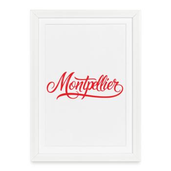 Montpellier Cityscape Silhouette - Framed poster (27 × 37 cm) - white - Front