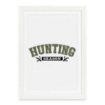 Texte de camouflage HuntingSeason - Affiche encadrée (27 × 37 cm) - blanc - Devant