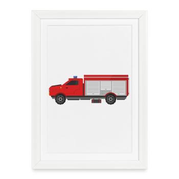 Fire truck - Framed poster (27 × 37 cm) - white - Front