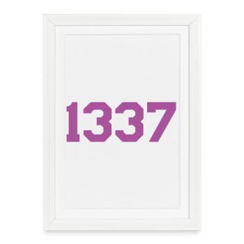 1337 Rose - Affiche encadrée (27 × 37 cm) - blanc - Devant
