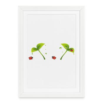 Coccinelle - Affiche encadrée (27 × 37 cm) - blanc - Devant