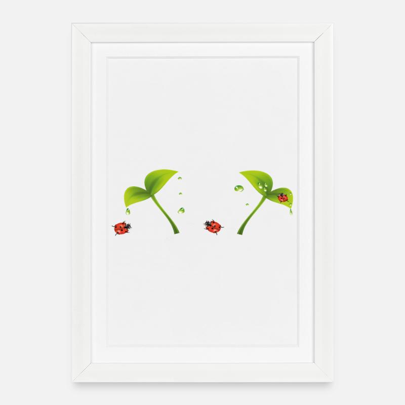 Marienkäfer - Gerahmtes Poster (27 × 37 cm) - Weiß