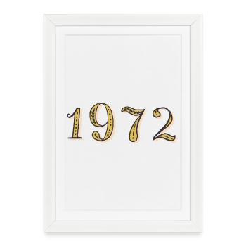 Cadeau d’anniversaire 1972 Vintage 1972  - Affiche encadrée (27 × 37 cm) - blanc - Devant