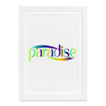 Paradise Rainbow Script Design - Framed poster (27 × 37 cm) - white - Front