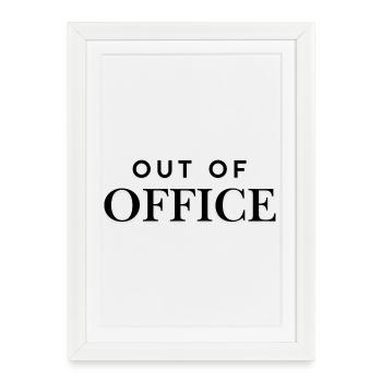 Our of Office - Framed poster (27 × 37 cm) - white - Front