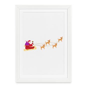 Chihuahua Chihuahueño Santa Claus - Gerahmtes Poster (27 × 37 cm) - Weiß - Vorne