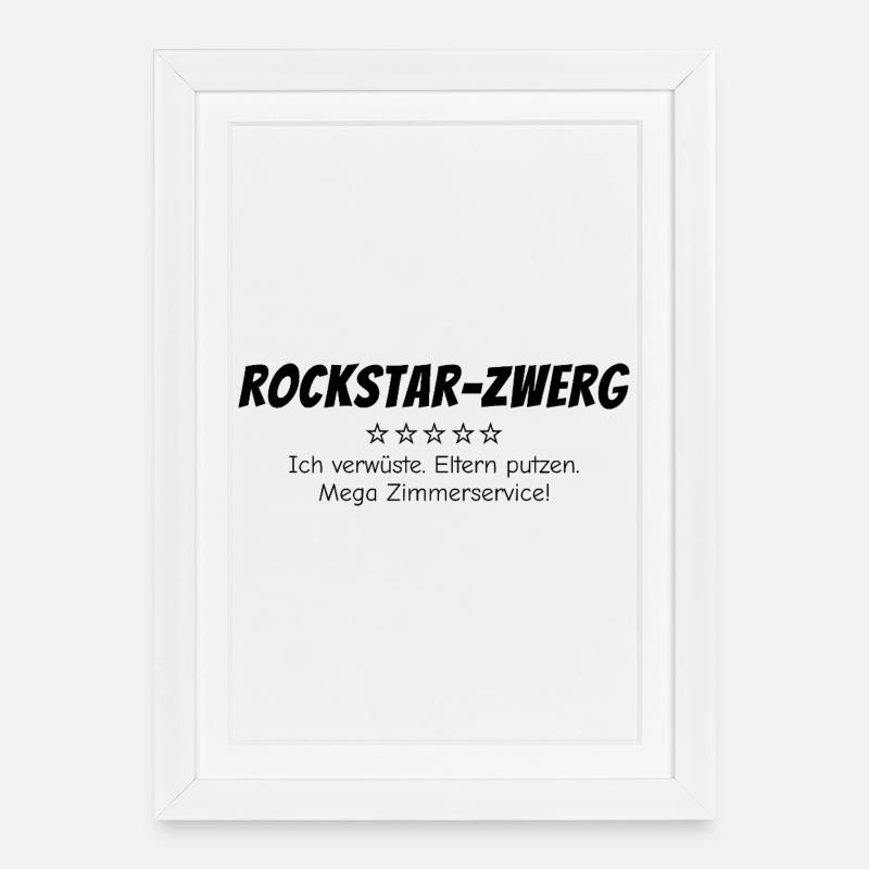 Rock-Zwerg - Gerahmtes Poster (27 × 37 cm) - Weiß