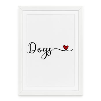 Chien - Affiche encadrée (27 × 37 cm) - blanc - Devant
