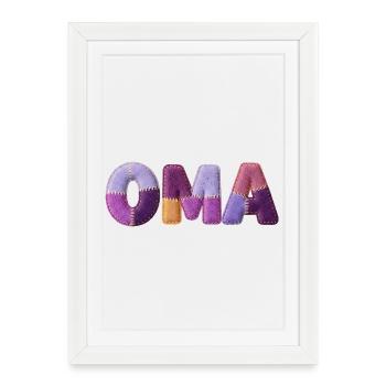 Granny Patchwork Letters Top Trend - Framed poster (27 × 37 cm) - white - Front