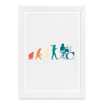 Batteur Baguettes de batterie - Affiche encadrée (27 × 37 cm) - blanc - Devant