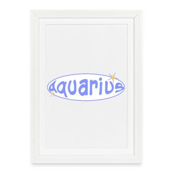 Aquarius Sign - Framed poster (27 × 37 cm) - white - Front