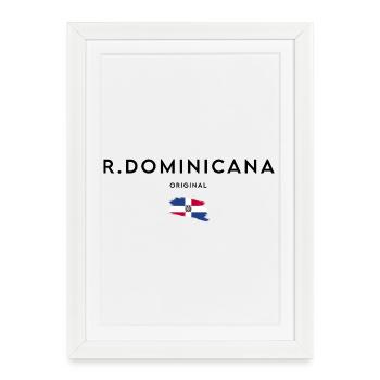 Fierté dominicaine, design minimaliste élégant - Affiche encadrée (27 × 37 cm) - blanc - Devant