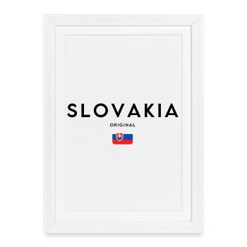 Drapeau de la Slovaquie, design minimaliste élégant - Affiche encadrée (27 × 37 cm) - blanc - Devant