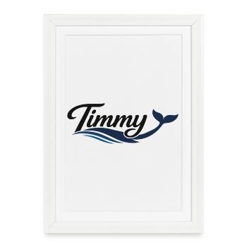 Timmy Wal Ondes typographiques - Affiche encadrée (27 × 37 cm) - blanc - Devant