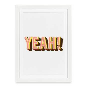 YEAH Retro Pop Font - Framed poster (27 × 37 cm) - white - Front
