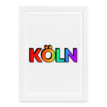 Koeln LGBTQ Rainbow Gay Pride - Framed poster (27 × 37 cm) - white - Front