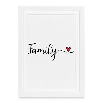 Familie Herz - Gerahmtes Poster (27 × 37 cm) - Weiß - Vorne