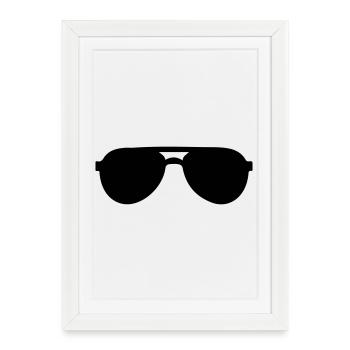 Lunettes de soleil - Affiche encadrée (27 × 37 cm) - blanc - Devant