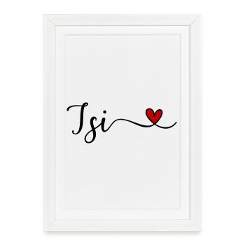Isi avec le cœur - Affiche encadrée (27 × 37 cm) - blanc - Devant