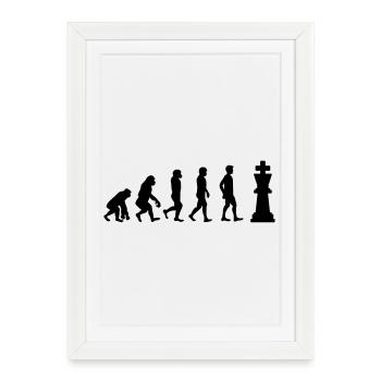 Evolution du jeu d’échecs - Affiche encadrée (27 × 37 cm) - blanc - Devant