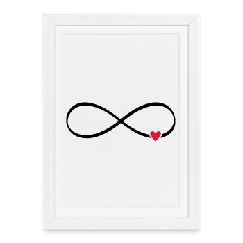Infinity sign infinite heart love - Framed poster (27 × 37 cm) - white - Front