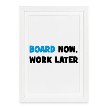 snowboard - Framed poster (27 × 37 cm) - white - Front