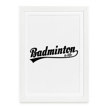 le badminton est la vie rétro - Affiche encadrée (27 × 37 cm) - blanc - Devant