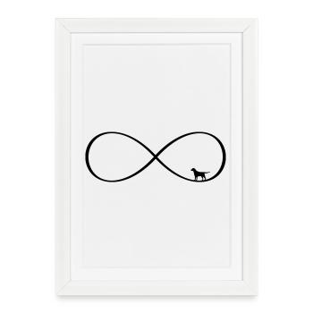 Dog Infinite Love - Conception du chien - Affiche encadrée (27 × 37 cm) - blanc - Devant