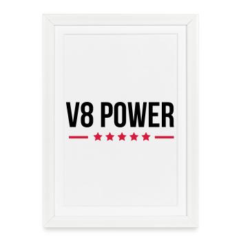 V8 Power - Affiche encadrée (27 × 37 cm) - blanc - Devant